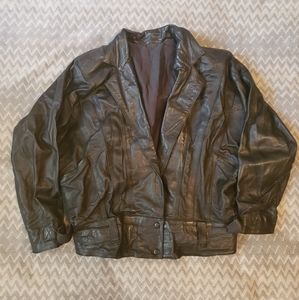 Vintage leather bomber jacket